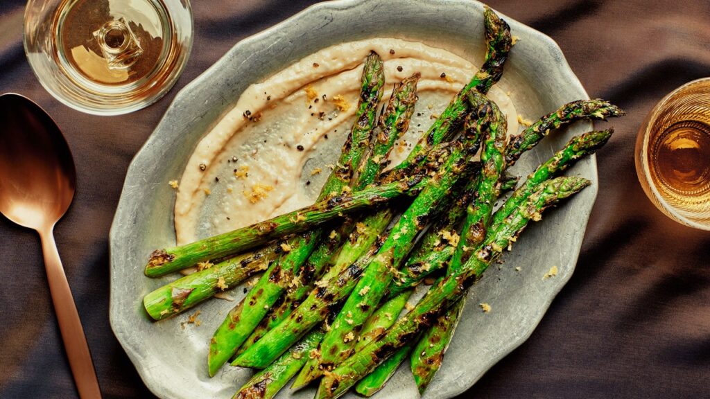 Grilled Asparagus With Tahini Super Sauce Recipe