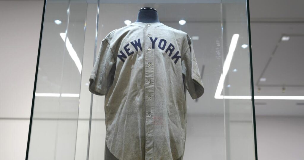 Babe Ruth 'called shot' Yankees jersey sells for record $24 million