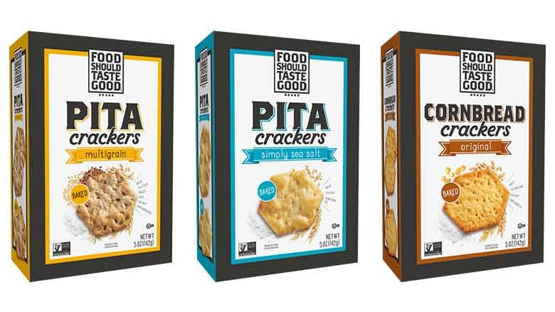 Food Should Taste Good Sea Salt & Multigrain Pita Crackers, Original Cornbread Crackers