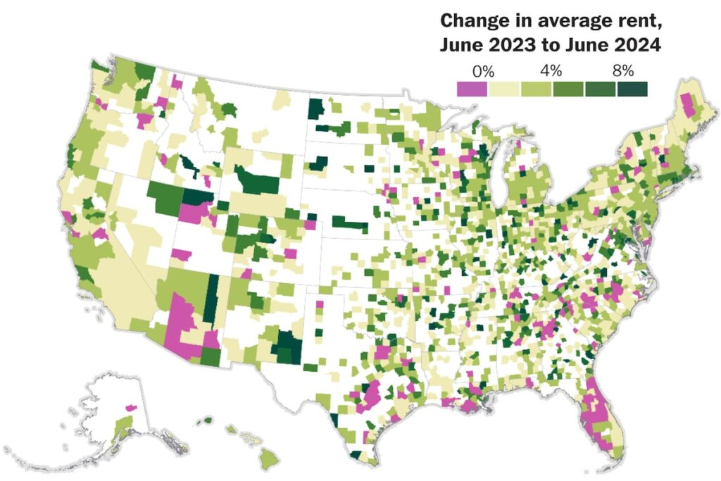 How much have rents gone up? See how prices have changed in your area.