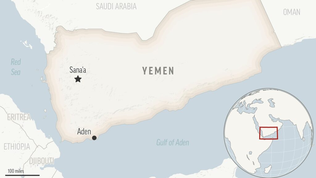 Ship targeted by 2 suspected missiles from Yemen's Houthi rebels in Gulf of Aden