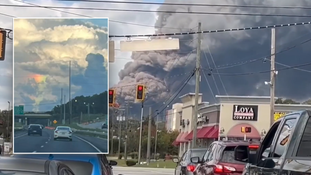 Video shows massive toxic smoke clouds from Georgia chemical plant fire