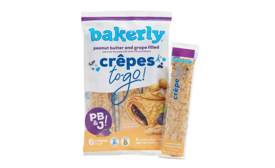 bakerly Peanut Butter and Grape Filled Crêpes To-Go