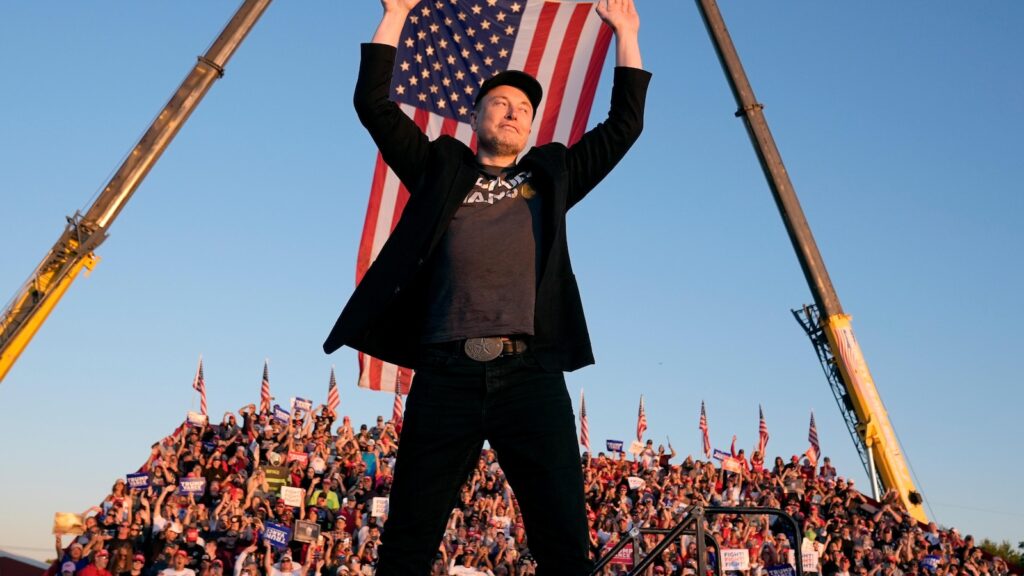 Elon Musk makes his first appearance at a Trump rally and casts the election in dire terms