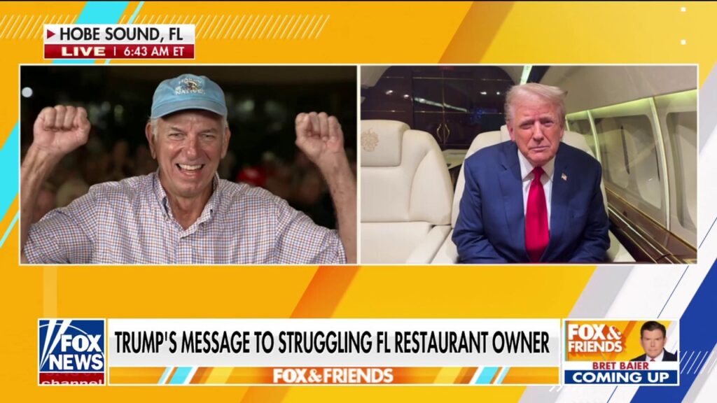 Trump surprises Florida restaurant owner struggling to stay open, encourages guests to 'keep it going'