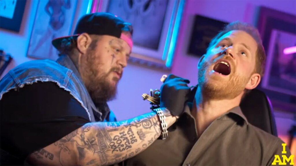 Prince Harry jokingly gets tattooed by Jelly Roll