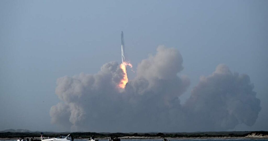 SpaceX launches Starship in test with Trump in attendance