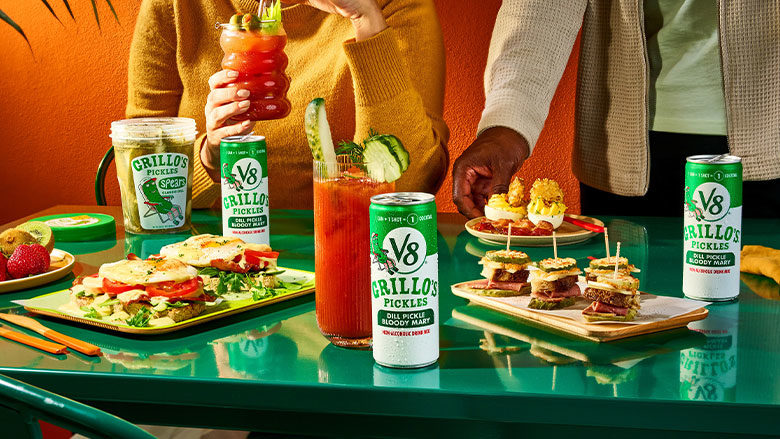 V8, Grillo's Pickles Dill Pickle Bloody Mary Mix