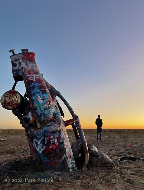 Cadillac Ranch sunset - Digging