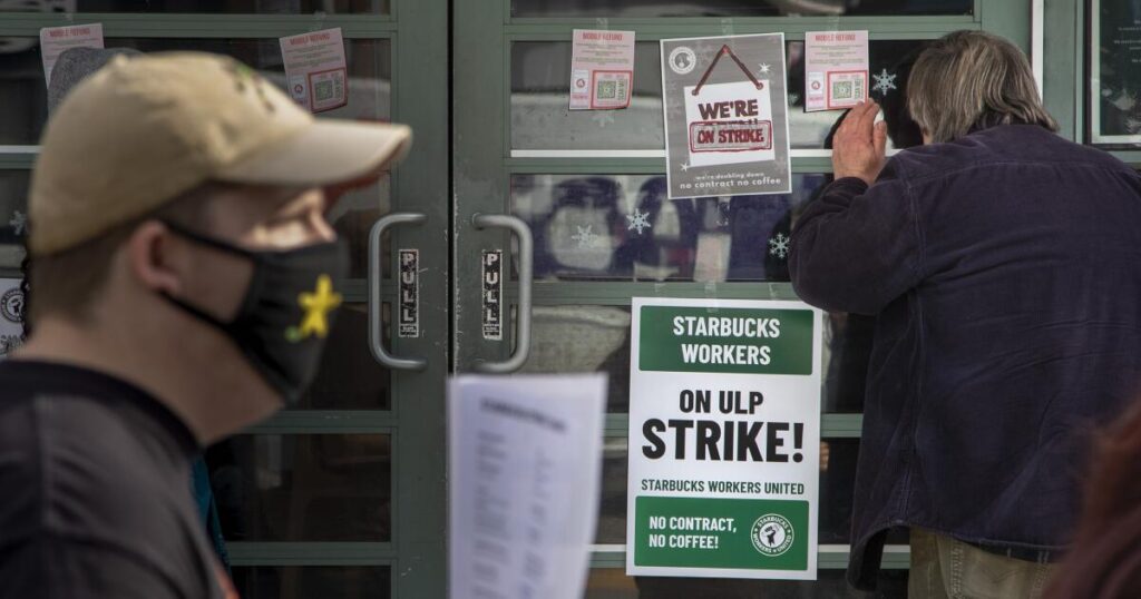 Starbucks strike grows to include workers at hundreds of shops